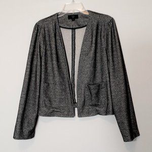 3 for $25 J.CREW 365 Variegated Black Short Open Long Sleeved Jacket; Size XL